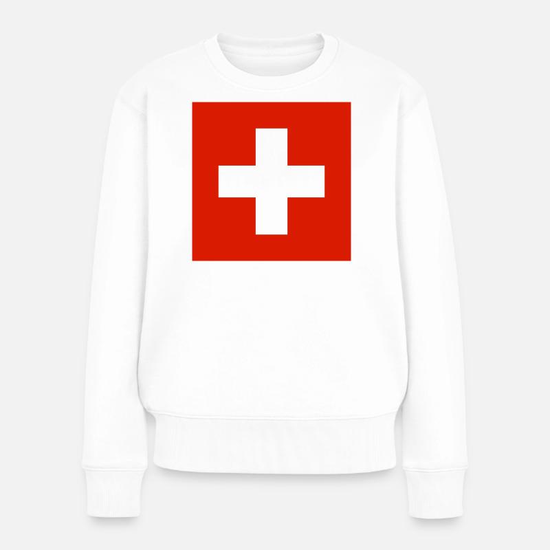 Schweiz - Frauen Premium Bio Pullover - Weiß