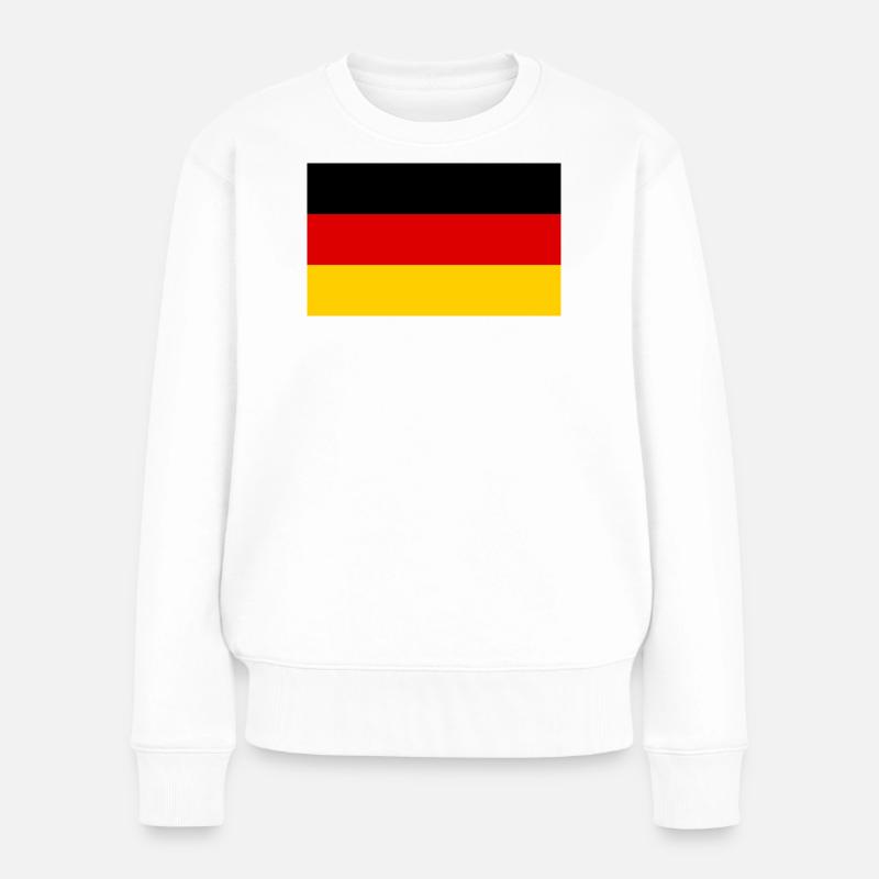 Deutschland Fahne - Frauen Premium Bio Pullover - Weiß