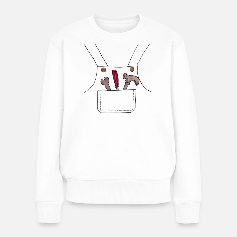 Handwerker - Frauen Premium Bio Pullover - Weiß