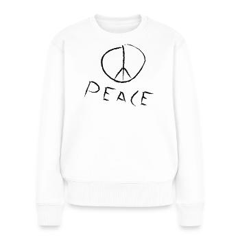 peace exit-shirt - Frauen Premium Bio Pullover - Weiß - Vorne - Julia (174cm)