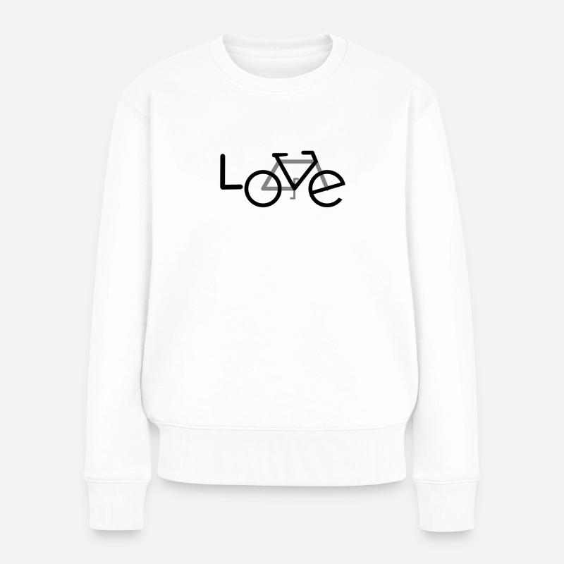 Fahrrad Fahrradfahrer Hobby Leidenschaft - Frauen Premium Bio Pullover - Weiß