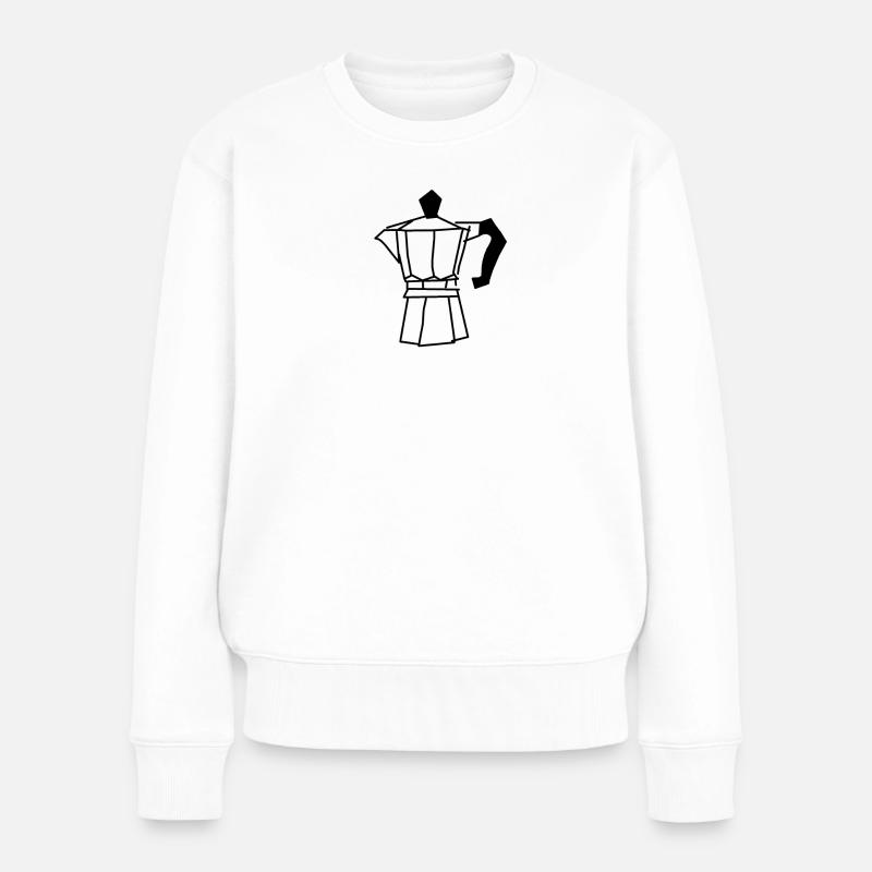 Kaffee - Frauen Premium Bio Pullover - Weiß