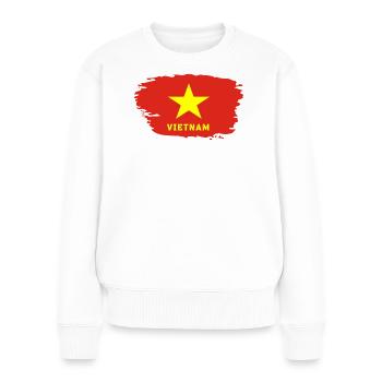 Vietnam Flagge / Geschenk Hanoi Asien Südostasien - Frauen Premium Bio Pullover - Weiß - Vorne - Julia (174cm)