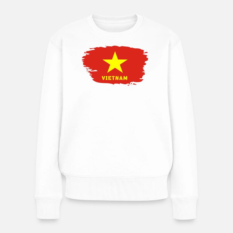 Vietnam Flagge / Geschenk Hanoi Asien Südostasien - Frauen Premium Bio Pullover - Weiß