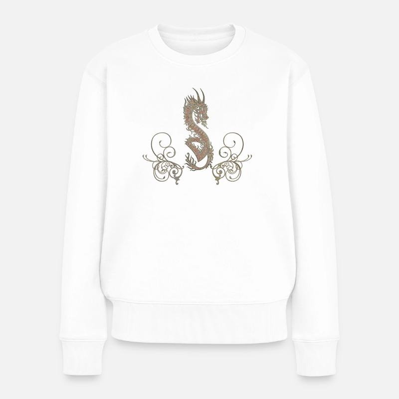 Dragon chinois génial - Pull Premium bio Femme - blanc