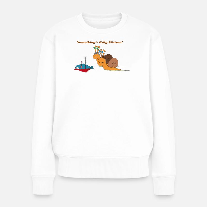 Sherlock Holmes Schnecke - Frauen Premium Bio Pullover - Weiß
