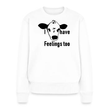 Tierschutz vegan Kuh Tier Tierfreund Geschenk - Frauen Premium Bio Pullover - Weiß - Vorne - Julia (174cm)