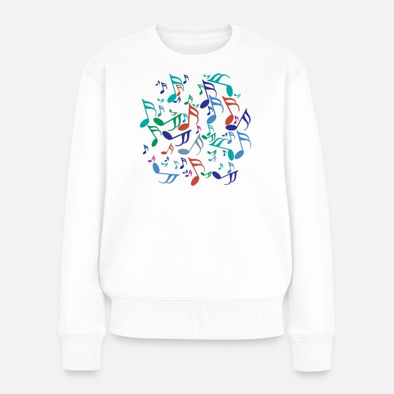 Notes de musique colorées - Pull Premium bio Femme - blanc