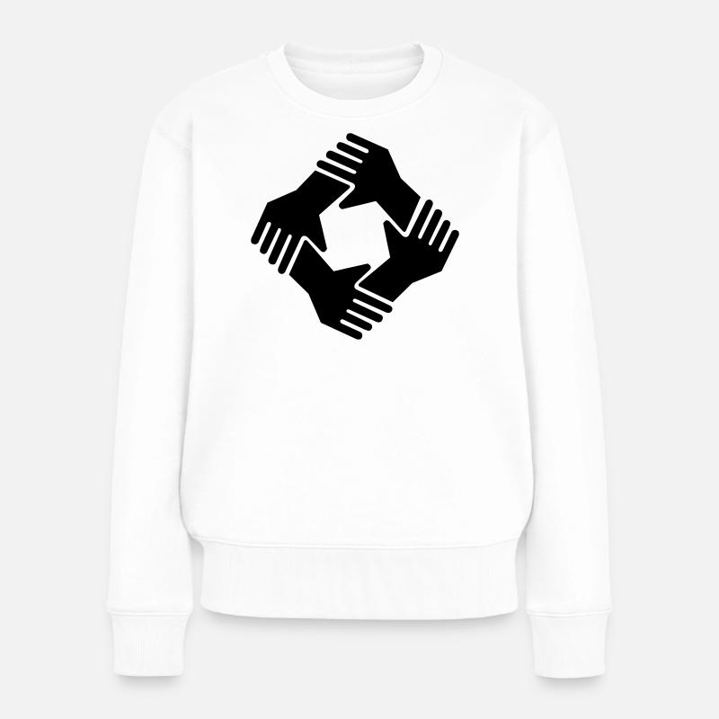 together gemeinsam Zusammenhalt - Frauen Premium Bio Pullover - Weiß