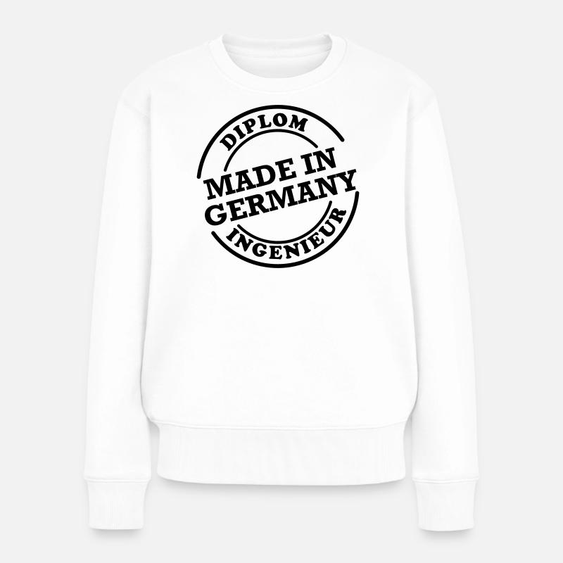 Dipl-Ing - Made in Germany - Frauen Premium Bio Pullover - Weiß