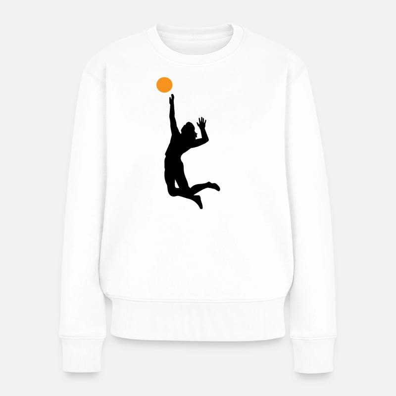 Volleyball - Frauen Premium Bio Pullover - Weiß
