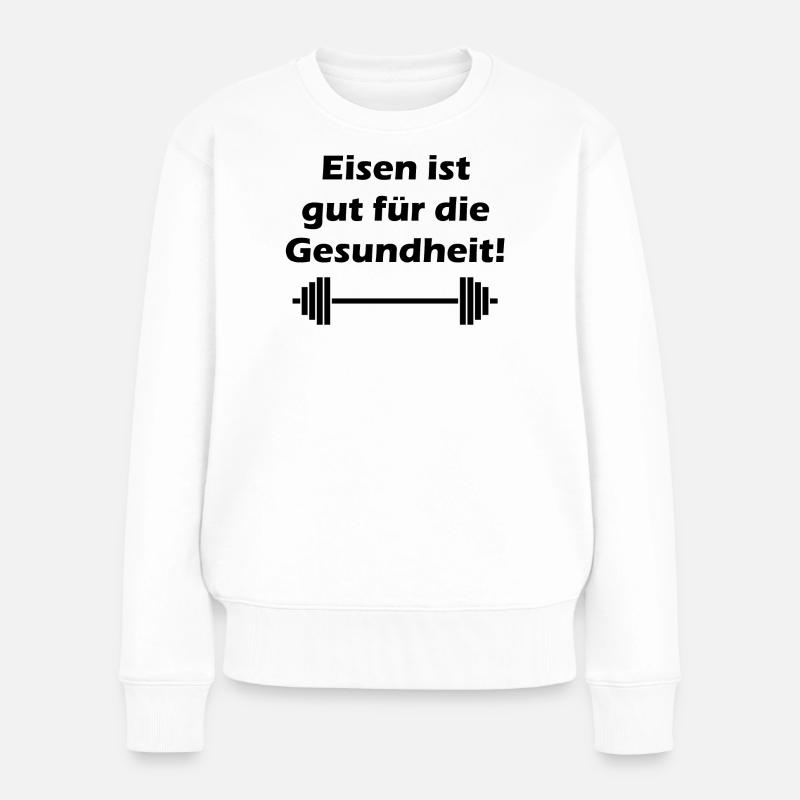 Fitness - Frauen Premium Bio Pullover - Weiß