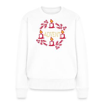 Advent - Frauen Premium Bio Pullover - Weiß - Vorne - Julia (174cm)