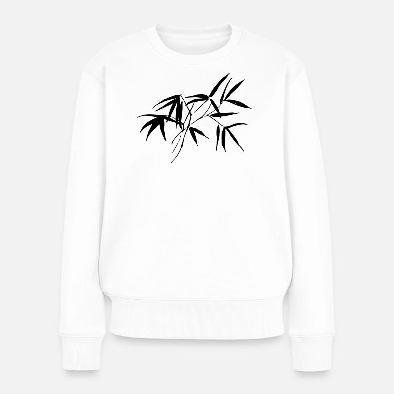 Bambus - Frauen Premium Bio Pullover - Weiß