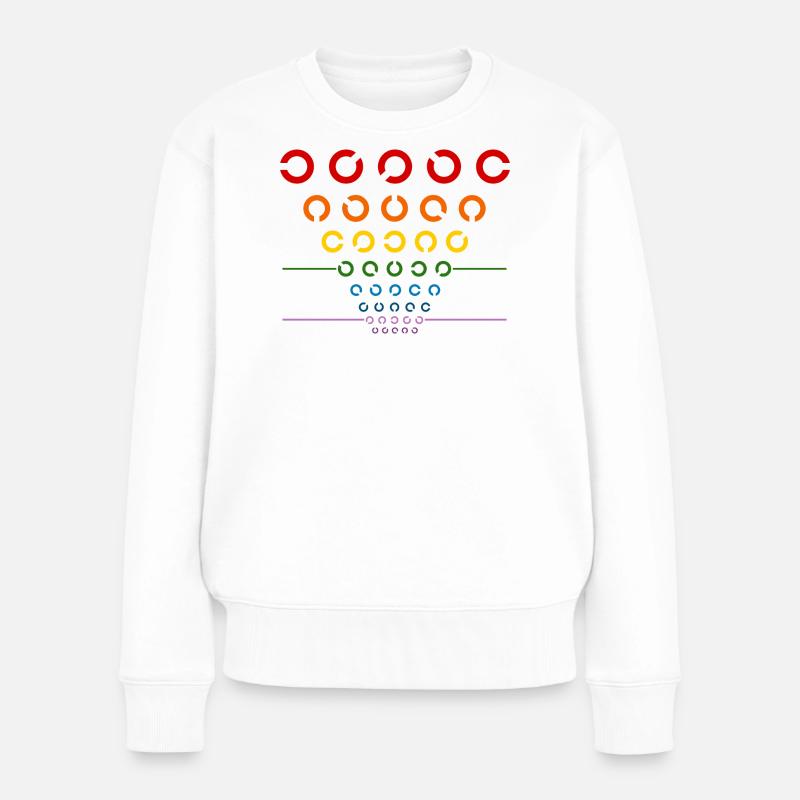 Regenbogen Sehtest - Frauen Premium Bio Pullover - Weiß