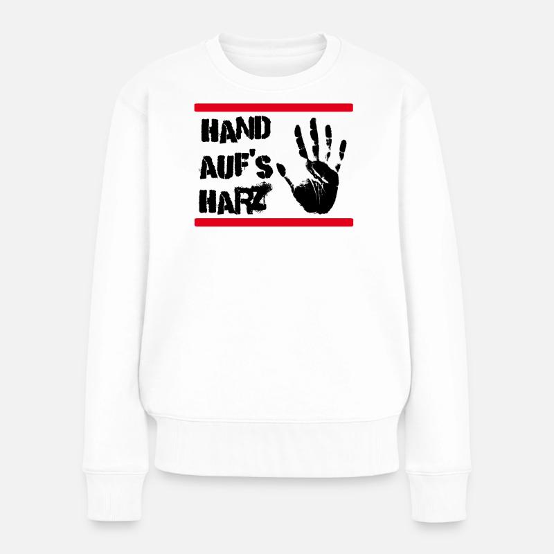 Hand auf's Harz! Handball Design - Frauen Premium Bio Pullover - Weiß