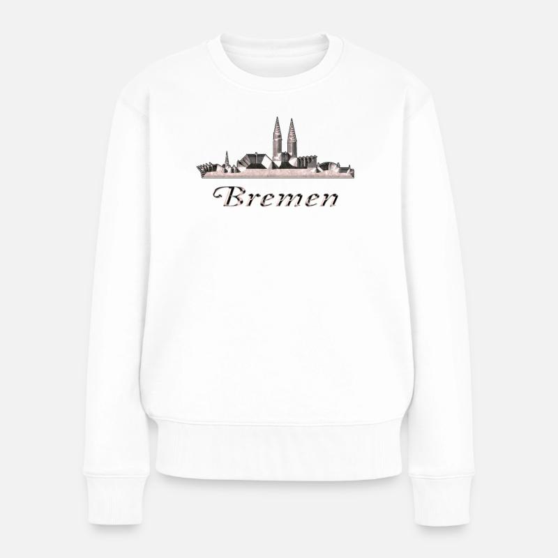 Bremen - Frauen Premium Bio Pullover - Weiß