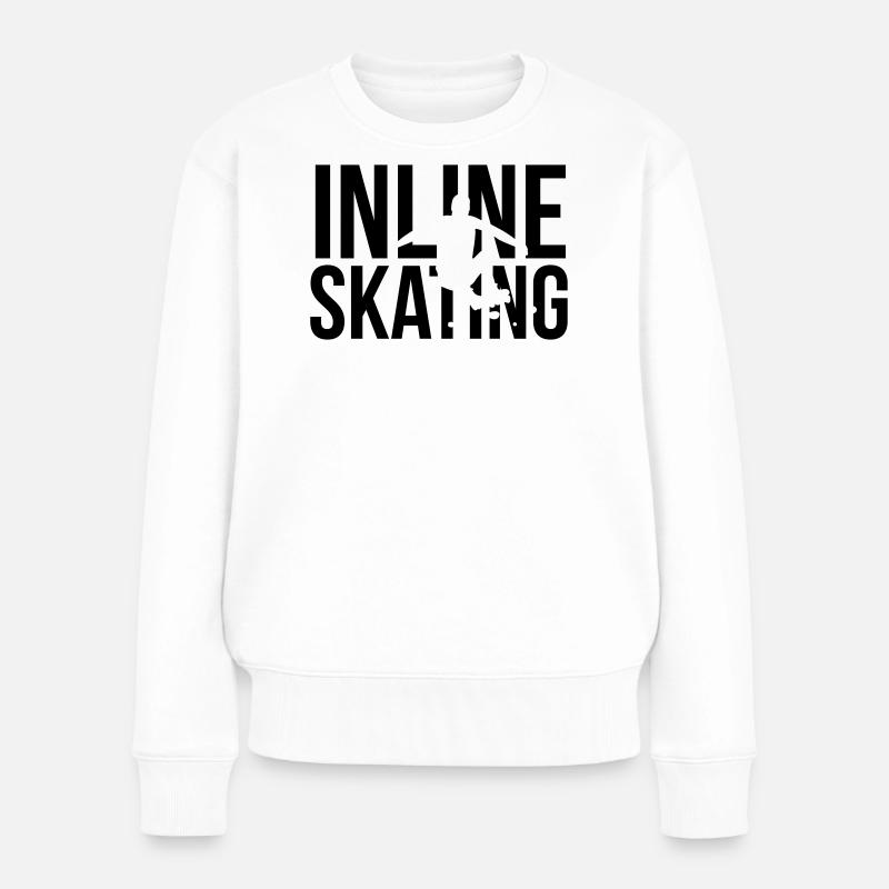 inline skating - Frauen Premium Bio Pullover - Weiß