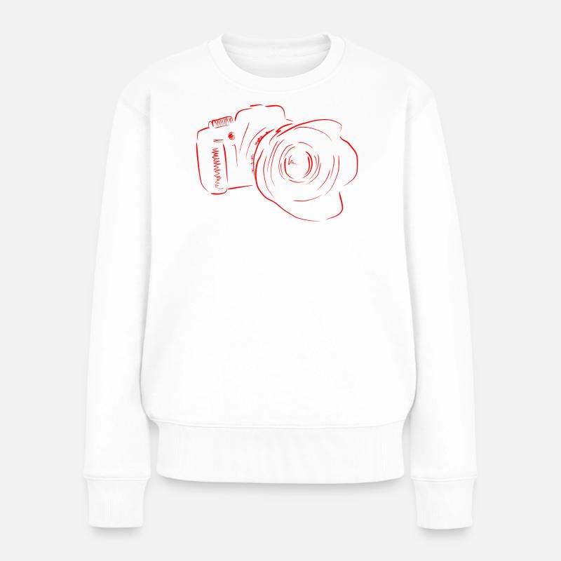 kamera - Frauen Premium Bio Pullover - Weiß