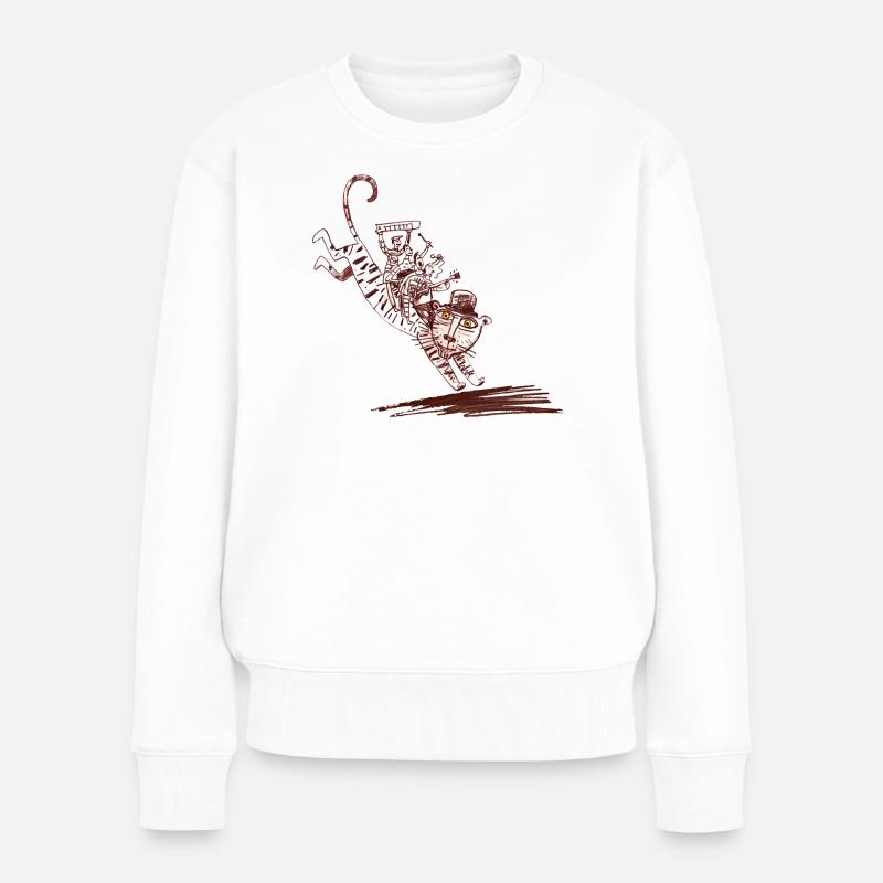 Cat Caravan avec Pop Band - Pull Premium bio Femme - blanc