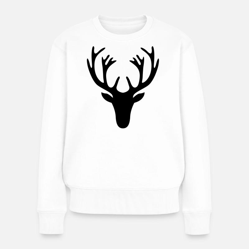 shirt_geweih_01 - Pull Premium bio Femme - blanc