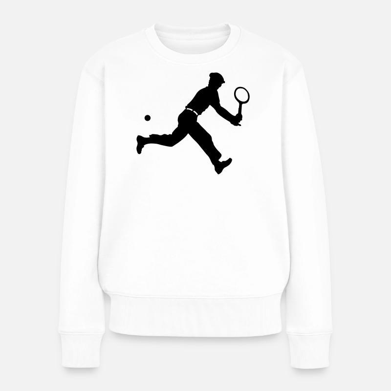 Tennis retro - Frauen Premium Bio Pullover - Weiß