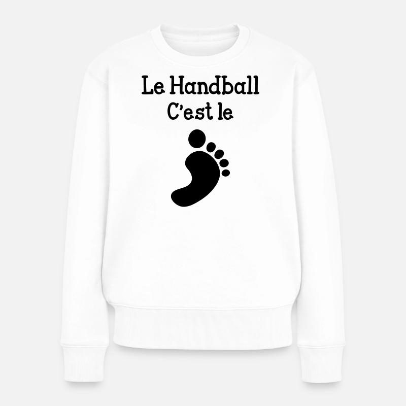 Le handball c'est le pied ! - Pull Premium bio Femme - blanc