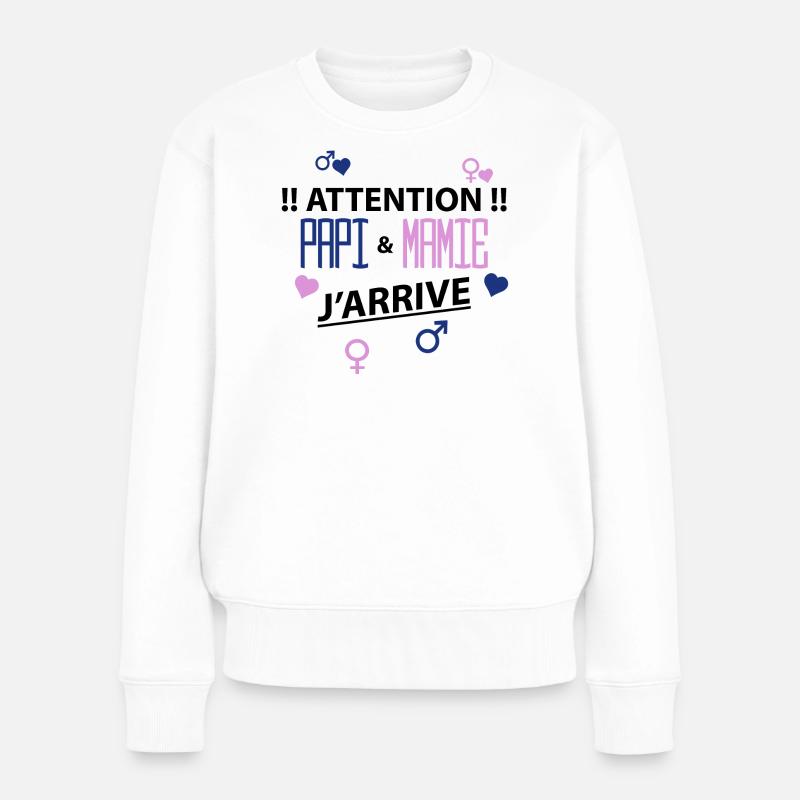 papi mamie j'arrive - Pull Premium bio Femme - blanc