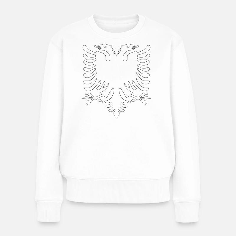 albanie Vektorgrafik - Frauen Premium Bio Pullover - Weiß