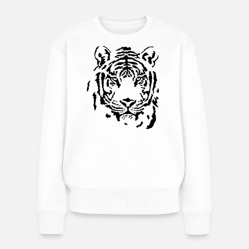 Tiger - Frauen Premium Bio Pullover - Weiß