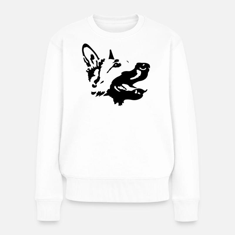 Schäferhund - Frauen Premium Bio Pullover - Weiß