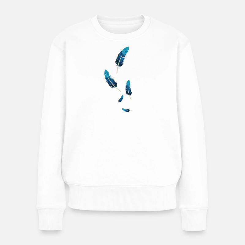 Federn - Frauen Premium Bio Pullover - Weiß