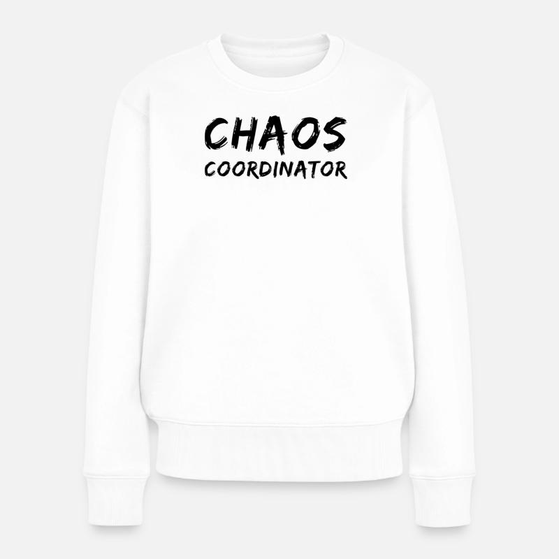 Kaoskoordinator – Sjovt kontor-udtryk - Premium økologisk sweatshirt til kvinder - hvid