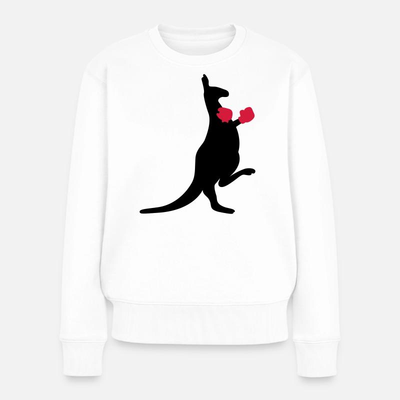 Känguru - Frauen Premium Bio Pullover - Weiß