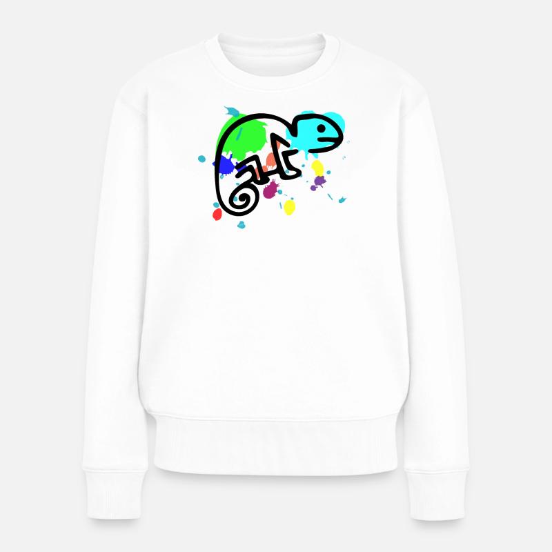 Caméléon coloré - Pull Premium bio Femme - blanc