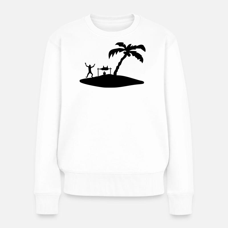 grillen tanzen speise insel - Frauen Premium Bio Pullover - Weiß