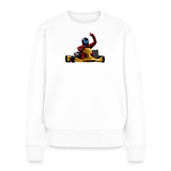 Karting - Frauen Premium Bio Pullover - Weiß - Vorne - Julia (174cm)