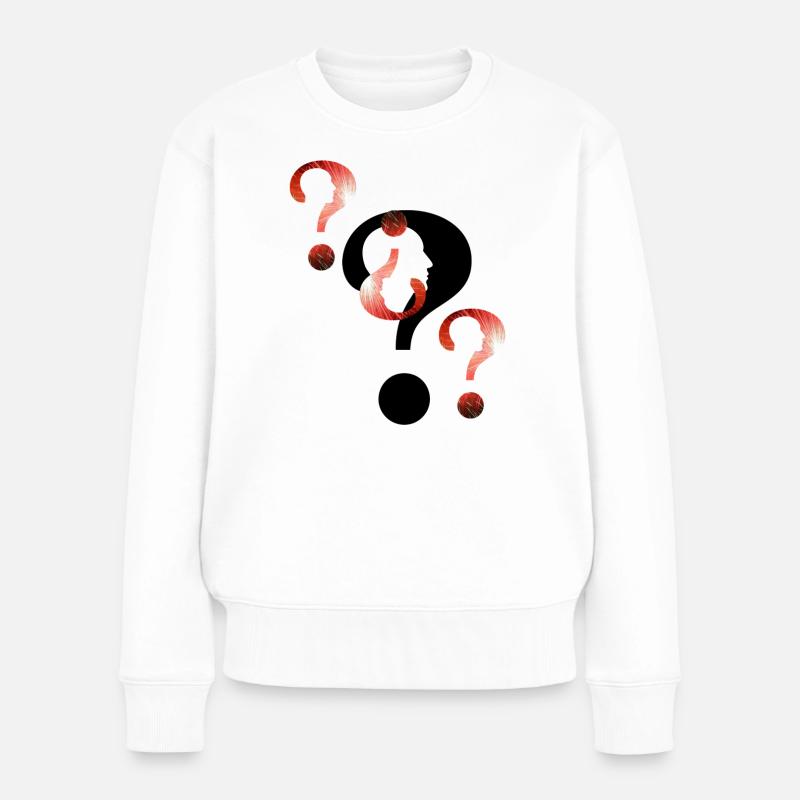 Point d’interrogation Feux d’artifice - Pull Premium bio Femme - blanc