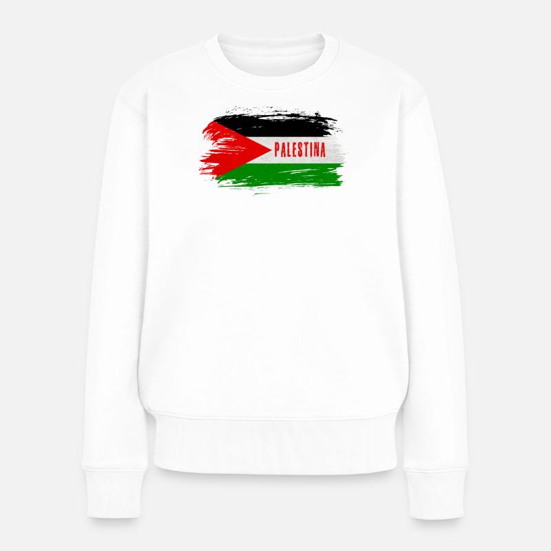 Palästina Flagge / Geschenk - Frauen Premium Bio Pullover - Weiß