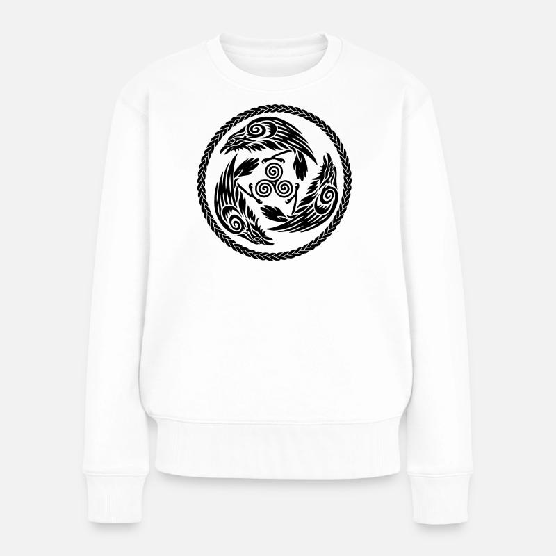 Morrigan - Frauen Premium Bio Pullover - Weiß