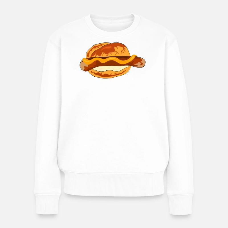 bratwurst speise essen koch - Frauen Premium Bio Pullover - Weiß