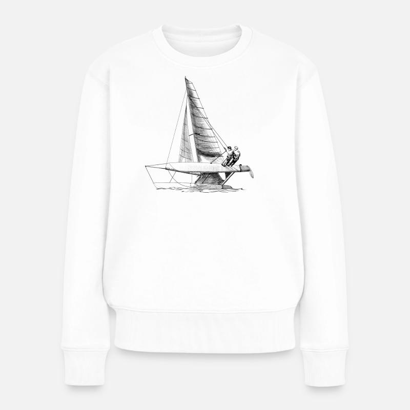 katamaran - Frauen Premium Bio Pullover - Weiß