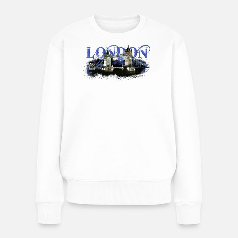 London - Frauen Premium Bio Pullover - Weiß