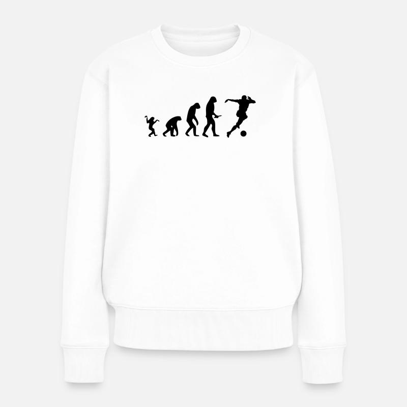 Evolution de l'homme au footballeur - Pull Premium bio Femme - blanc
