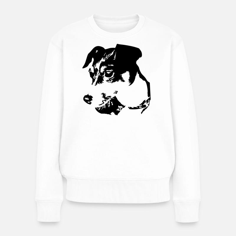 Jack Russell Terrier Kopf - Frauen Premium Bio Pullover - Weiß