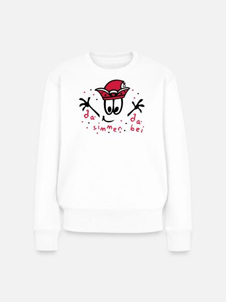Fasching mit Konfetti, Karneval - Frauen Premium Bio Pullover - Weiß