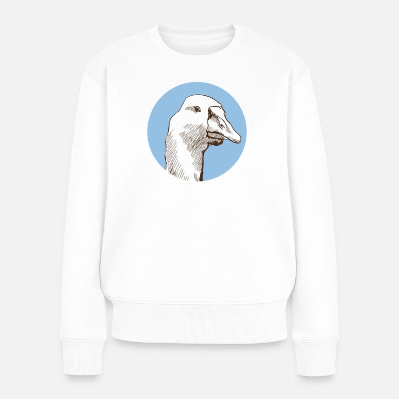 Gans - Frauen Premium Bio Pullover - Weiß