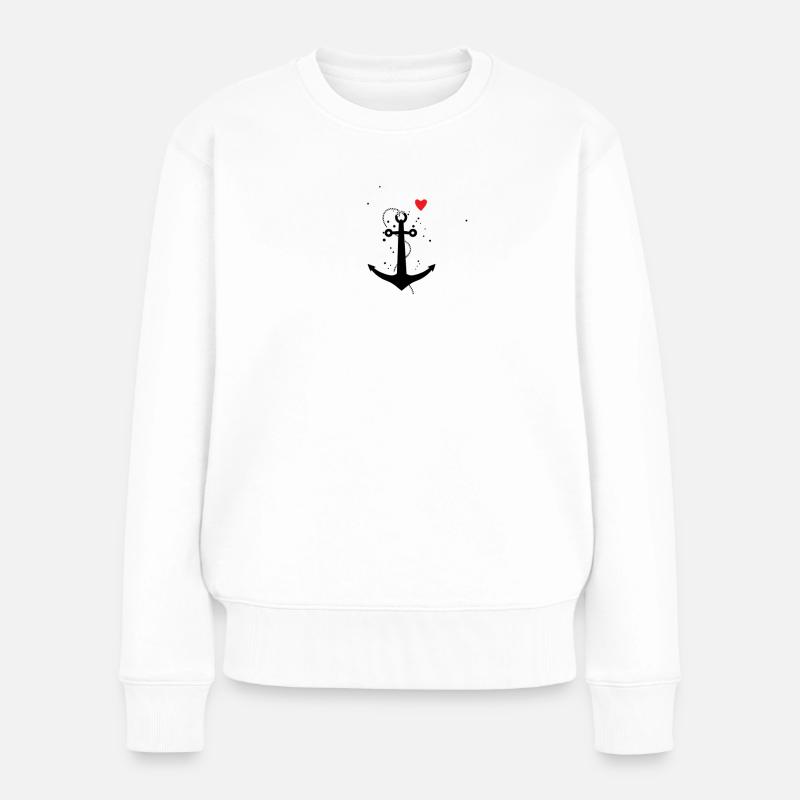Hoffnung, Liebe, Meer - Frauen Premium Bio Pullover - Weiß