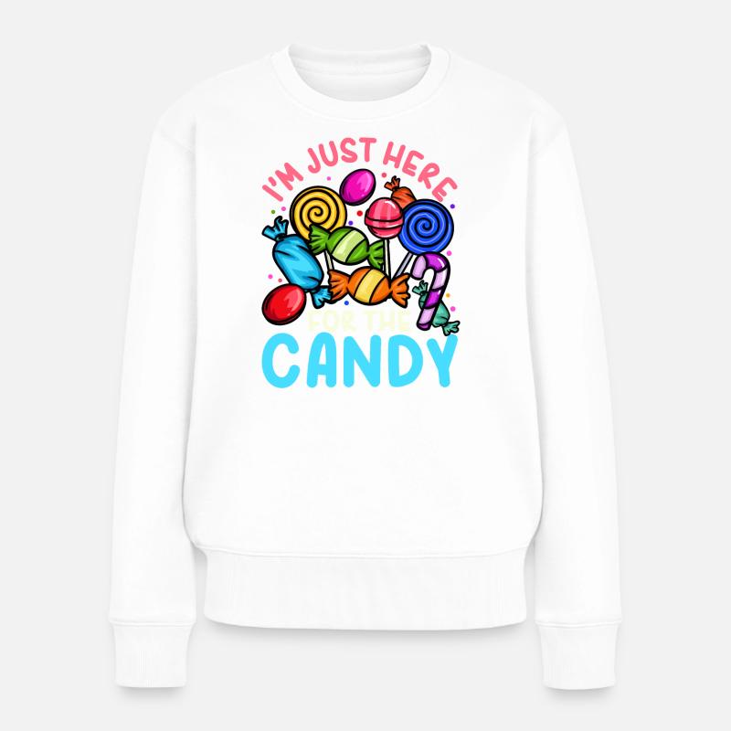 Halloween Süßigkeiten - Frauen Premium Bio Pullover - Weiß