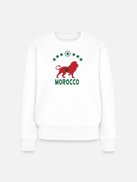 Marokko Löwen Design - Frauen Premium Bio Pullover - Weiß